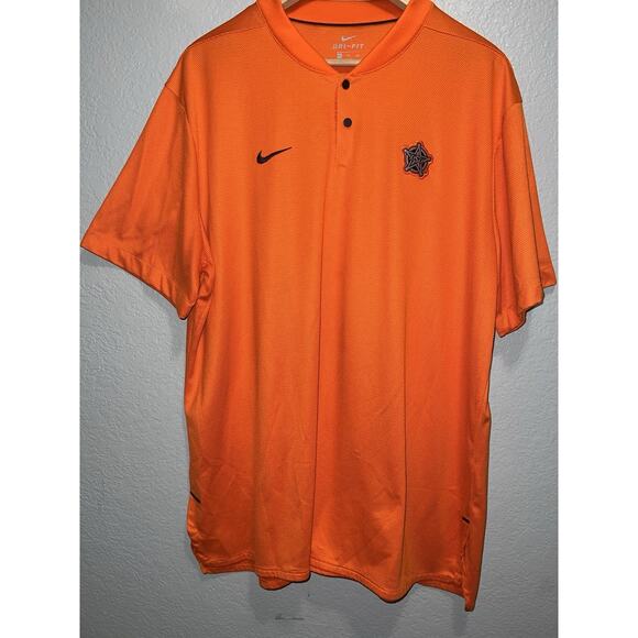 Nike Polo Shirt Mens OSU XXL Dri-FIT Blade Collar Orange Football Golf Baseball - Picture 1 of 8